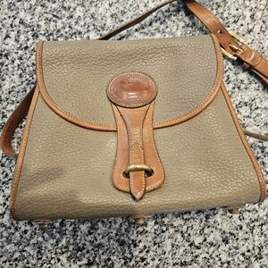Dooney & Bourke Vintage Taupe Leather Shoulder Bag